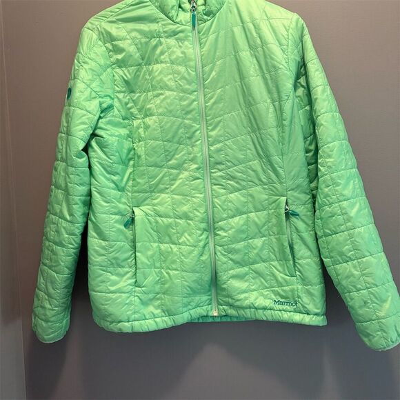 Marmot Women's XL Light Green Puffer Jacket Quilted Insulated Winter - Picture 1 of 11